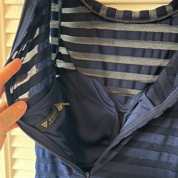 Stunning sexy navy sheer stripe bodycon dress by Guess - Picture 8 of 8